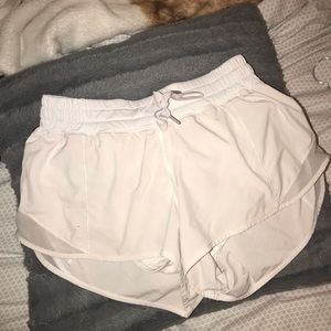 white lululemon shorts